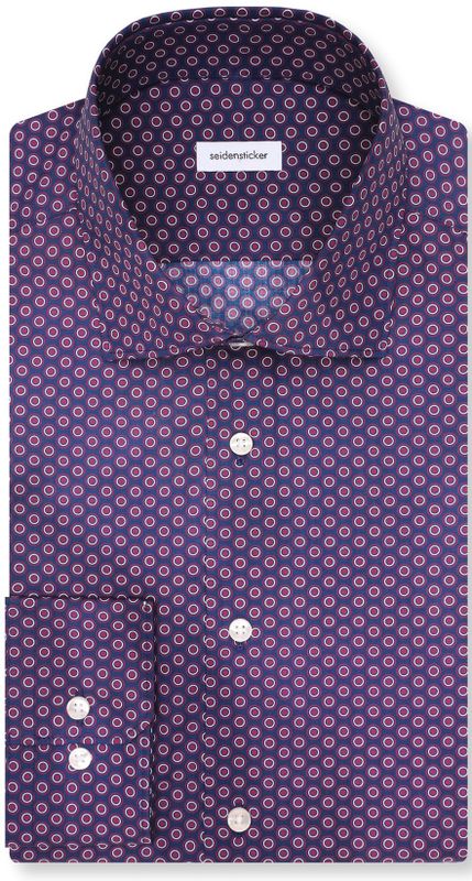 Seidensticker - Businessoverhemd - Paars - Regular 1/1 Kentkraag print