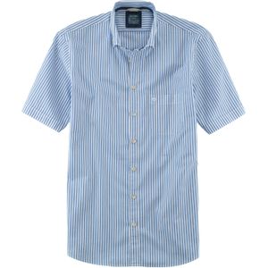 OLYMP Casual modern fit overhemd, korte mouw, popeline, bleu gestreept 45/46
