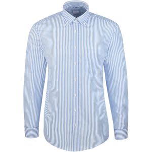 Seidensticker regular fit overhemd, popeline, blauw gestreept