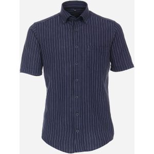 CASA MODA Sport casual fit overhemd, korte mouw, structuur, blauw gestreept 47/48