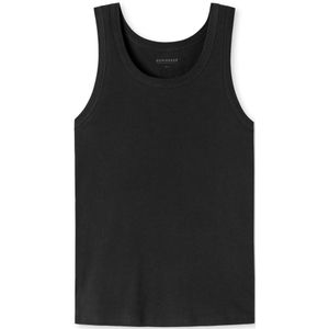 SCHIESSER Retro Rib singlet (1-pack), heren onderhemd dubbelrib biologisch katoen zwart