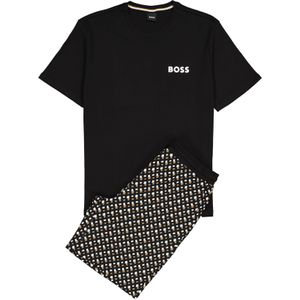 BOSS Relax Short Set, heren shortama set, beige dessin -  Maat: XL