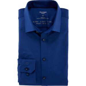 OLYMP 24/7 No. 6 Six super slim fit overhemd, tricot, koningsblauw 40