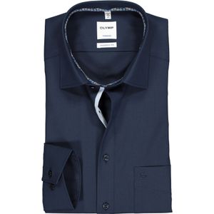 OLYMP Tendenz modern fit overhemd, blauw poplin (contrast) 43