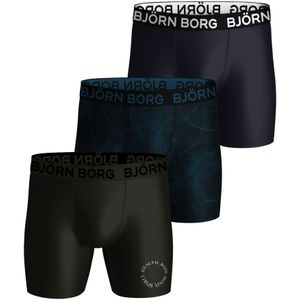 Bjorn Borg Performance boxers, microfiber heren boxers lange pijpen (3-pack), multicolor -  Maat: L