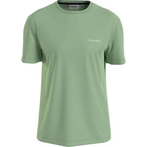 Calvin Klein Micro Logo Interlock T-shirt - heren T-shirt korte mouw O-hals - groen