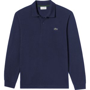 Lacoste Sport Polo Regular Fit stretch, heren poloshirt lange mouwen, navy blauw -  Maat: L