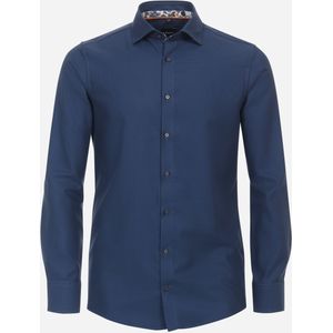 VENTI - Modern Fit - Overhemd - Blauw - Strijkvrij