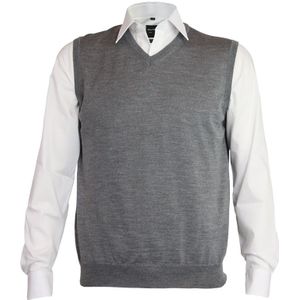 OLYMP modern fit spencer wol, V-hals, grijs -  Maat: 4XL