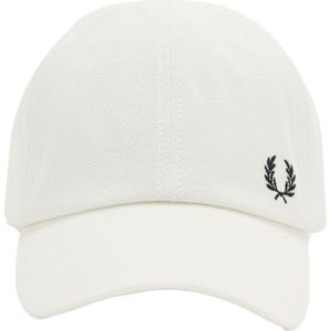 Fred Perry Pique Classic Cap, heren pet, wit -  Maat: One size