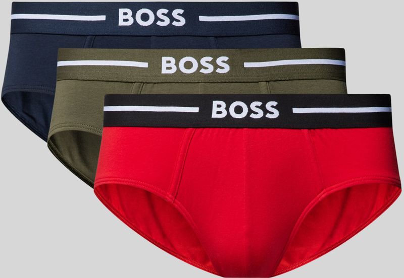 HUGO BOSS Bold hipster briefs (3-pack), heren slips, rood, blauw, groen