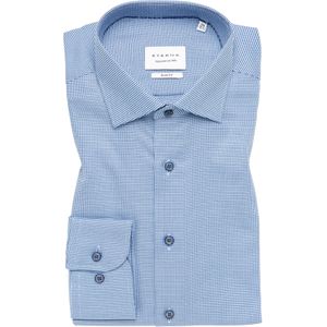 ETERNA slim fit overhemd, structuur, blauw mini dessin