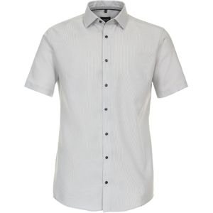 VENTI modern fit overhemd, korte mouw, dobby, grijs