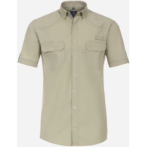 3 voor 99 | Redmond comfort fit overhemd, korte mouw, popeline, beige 43/44