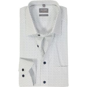 OLYMP comfort fit overhemd, popeline, licht grijsgroen dessin