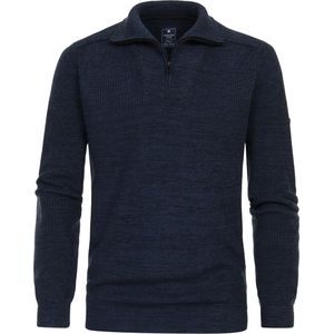 Redmond heren schipperstrui katoenmengsel, opstaande kraag, blauw (middeldik)