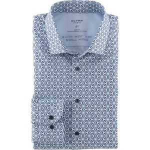 OLYMP 24/7 Level 5 body fit overhemd, Dynamic Flex, bleu dessin