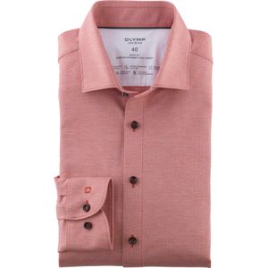 OLYMP 24/7 Level 5 body fit overhemd, tricot, oranjerood