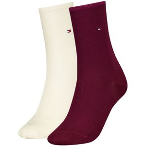 Tommy Hilfiger Sock Casual (2-pack), dames sokken, diep rood
