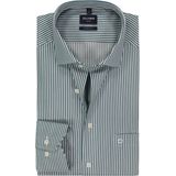 OLYMP - Luxor - Overhemd - Groen Gestreept - Strijkvrij - Boordmaat 38