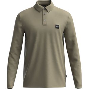 BOSS Pado regular fit polo lange mouw, jersey, olijfgroen
