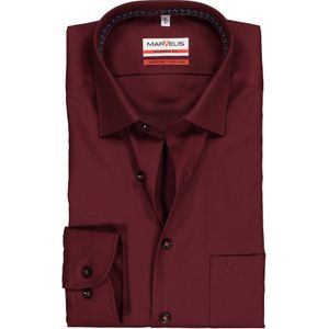 MARVELIS modern fit overhemd, bordeaux rood structuur (contrast) 41