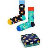 Happy Socks Birthday Gift Box (2-pack), unisex sokken in cadeauverpakking - Unisex - Maat: 36-40