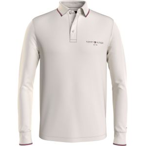 Tommy Hilfiger slim fit heren polo, Tipped Place L/s Slim Polo, wit