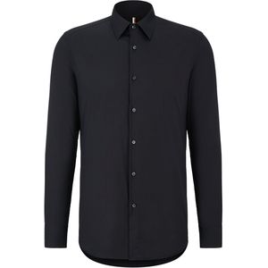 BOSS - Hays - Slim Fit Overhemd - Zwart - Popeline