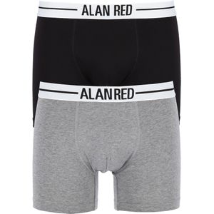 ALAN RED boxershorts (2-pack), zwart / grijs -  Maat: S