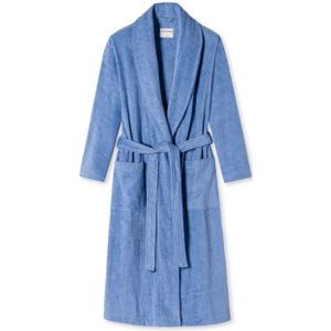 SCHIESSER Essentials badjas, dames badjas badstof blauw