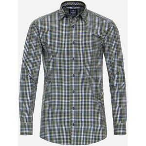 3 voor 99 | Redmond comfort fit overhemd, popeline, groen geruit 45/46