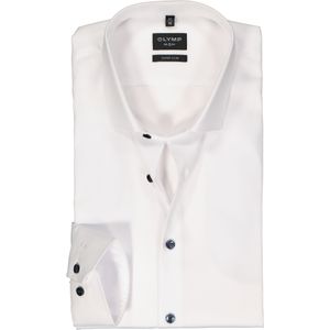 OLYMP No. 6 Six super slim fit overhemd, structuur, wit