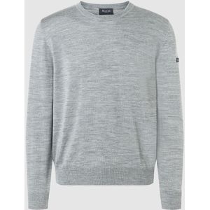 MAERZ Classic Fit heren trui met O-hals wol, grijs
