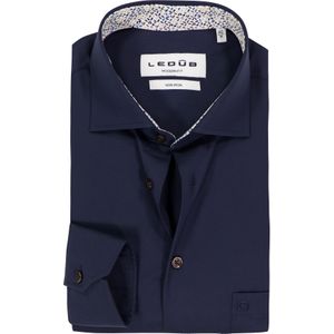 Ledub modern fit overhemd, popeline, donkerblauw