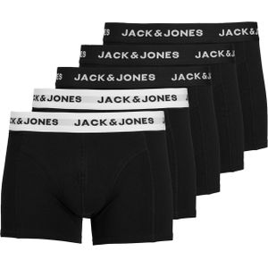 JACK & JONES Jacsolid trunks (5-pack), heren boxers normale lengte, zwart -  Maat: L