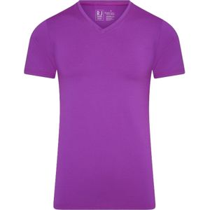 RJ Bodywear Pure Color T-shirt (1-pack), heren T-shirt met V-hals, donkerroze