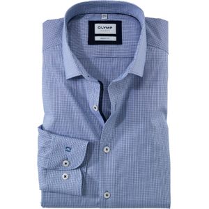 OLYMP Level 5 body fit overhemd, mouwlengte 7, popeline, marineblauw