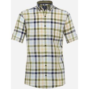 3 voor 99 | Redmond comfort fit overhemd, korte mouw, popeline, groen geruit 47/48