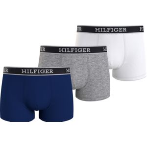Tommy Hilfiger trunk (3-pack), heren boxers normale lengte, petrol, geel, grijs -  Maat: S
