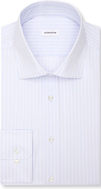 SEIDENSTICKER - Zakelijk Overhemd - Lichtblauw/Wit - Slim Fit - Lange Mouw