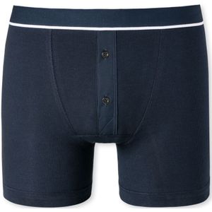 SCHIESSER Retro Rib boxer (1-pack), heren short dubbelrib biologisch katoen donkerblauw