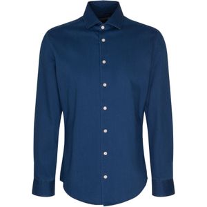 Seidensticker slim fit overhemd, twill, blauw