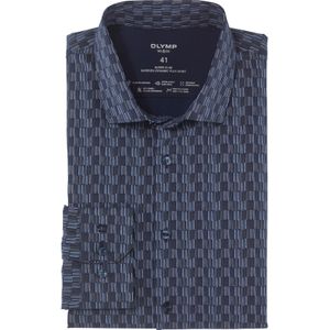 OLYMP 24/7 No. 6 Six super slim fit overhemd, Dynamic Flex, taupe dessin