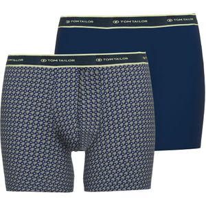 TOM TAILOR heren boxer normale lengte (2-pack), donkerblauw mini dessin -  Maat: XXL