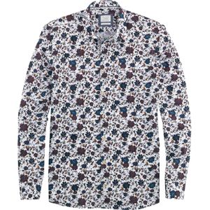 OLYMP Smart Casual Level 5 body fit overhemd, popeline, wit dessin