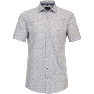 VENTI modern fit overhemd, korte mouw, popeline, blauw dessin