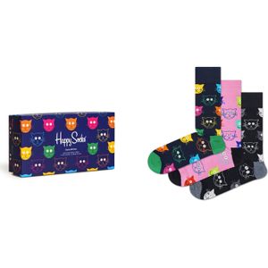 Happy Socks Mixed Cat Socks Gift Set (3-pack), unisex sokken in cadeauverpakking - Unisex - Maat: 36-40