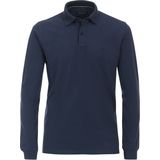 CASA MODA comfort fit polo lange mouw, blauw -  Maat: 6XL