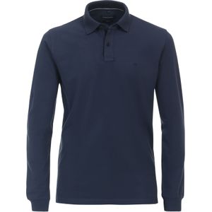 CASA MODA comfort fit polo lange mouw, blauw -  Maat: 6XL